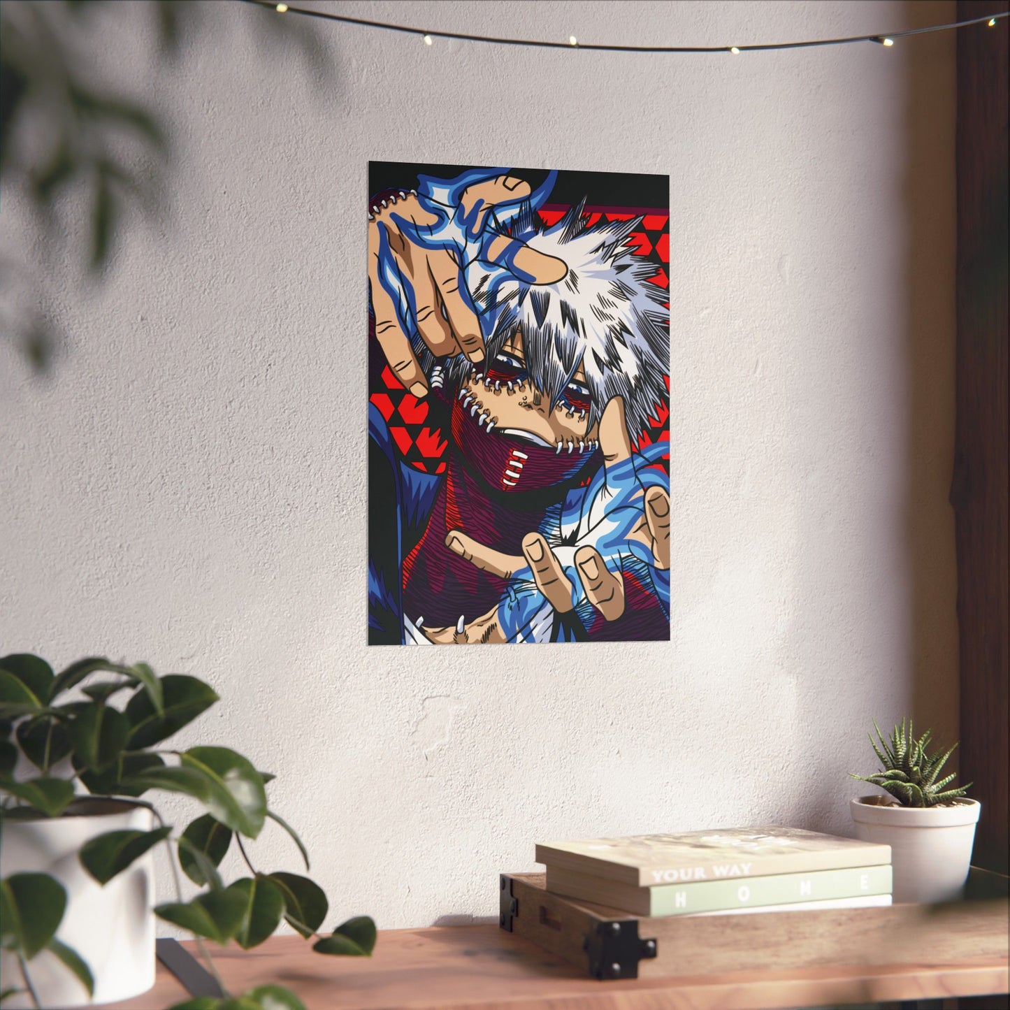 Dabi Blue Flames Poster | Anime-Inspired Wall Art | Villain Decor | Otaku Room Poster | Japanese Manga Aesthetic Print