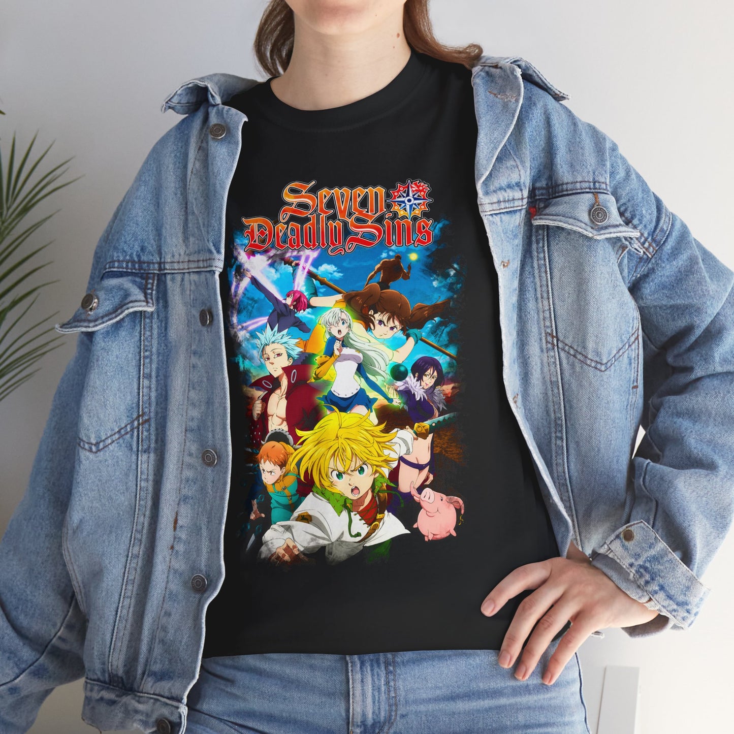 Sins Unleashed T-Shirt | Meliodas Ban Escanor Shirt | Anime Group Manga Tee | Otaku Unisex Tee | Anime Graphic Tee