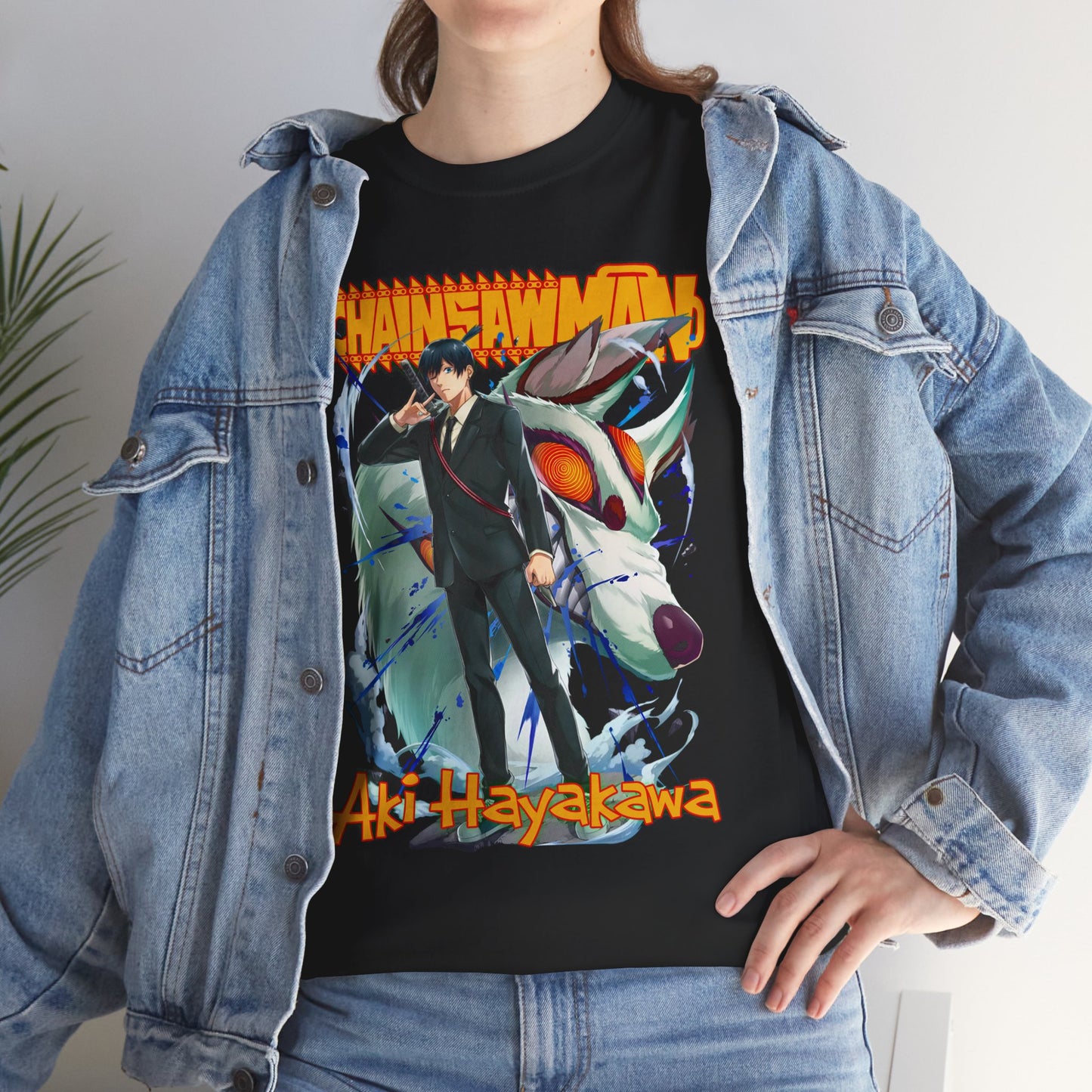 Aki x Fox Devil Unisex Heavy Cotton T-Shirt | Anime-Inspired Streetwear Tee