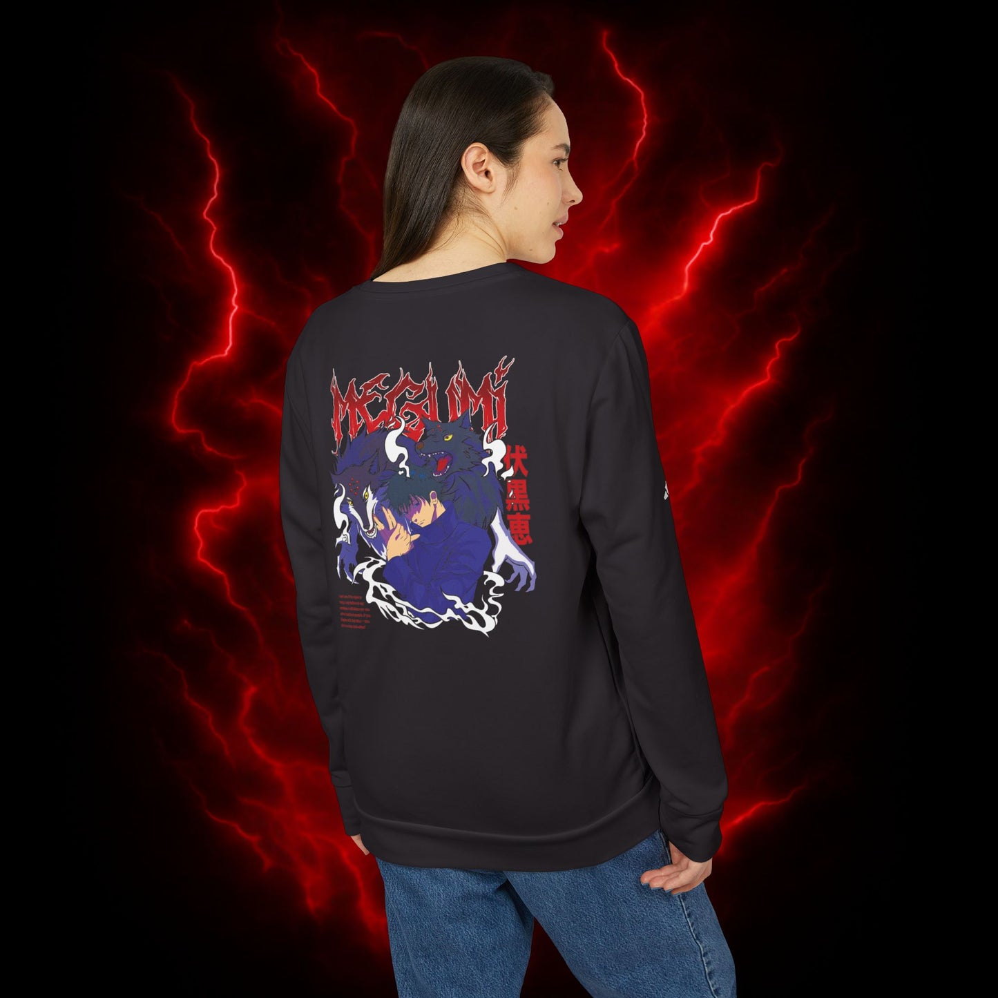 Megumi Fushiguro Adidas Unisex Fleece Crewneck Sweatshirt