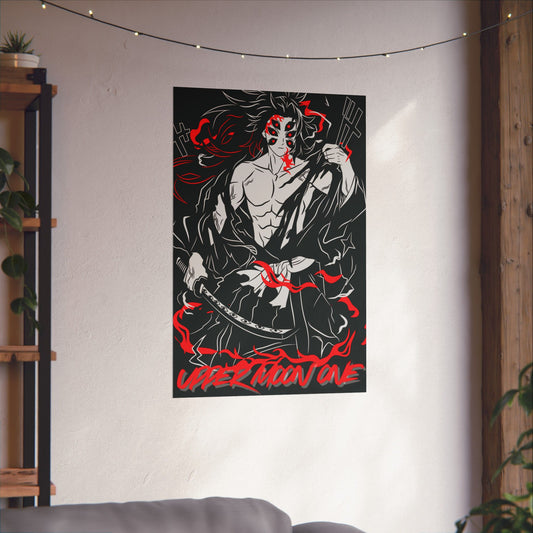 Kokushibo Crimson Aura Poster | Upper Moon One Demon Slayer Wall Art