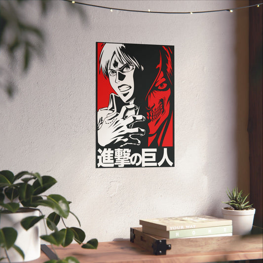 Eren Yeager Titan Awakening Matte Vertical Poster | Attack on Titan Anime Wall Art