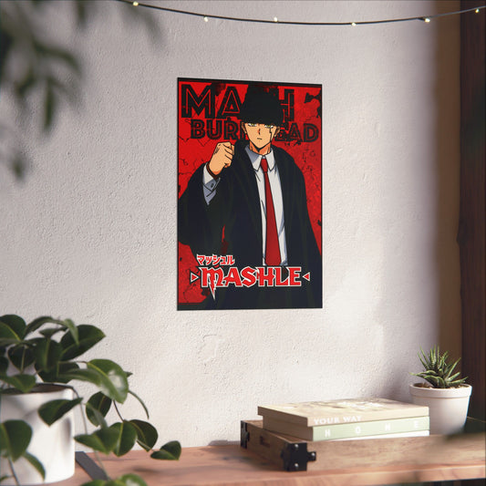 Mash Burnedead Poster | Anime-Inspired Wall Art | Muscle Mage Decor | Otaku Manga Print | Shonen Anime Poster