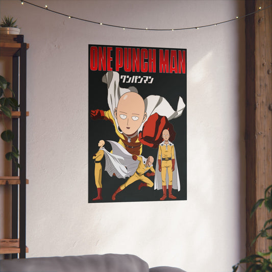 Saitama “One Punch Man” Matte Vertical Poster | Anime Wall Art