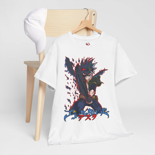 Black Asta Unisex Heavy Cotton T-Shirt | Black Clover Anime Streetwear Tee