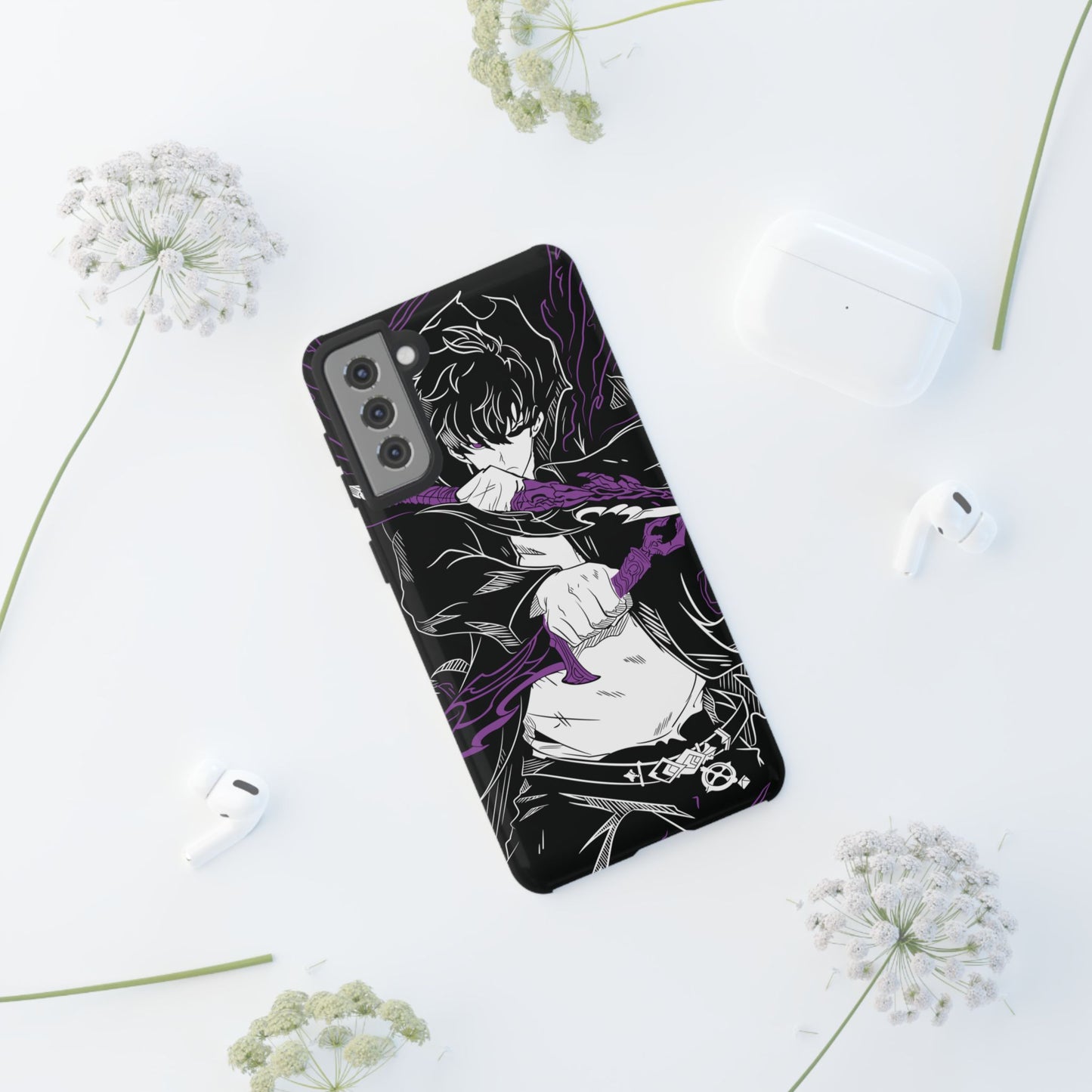 Sung Jinwoo Twin Daggers Double Layered Phone Case | Shadow Assassin Anime-Inspired Protective Case for iPhone & Samsung