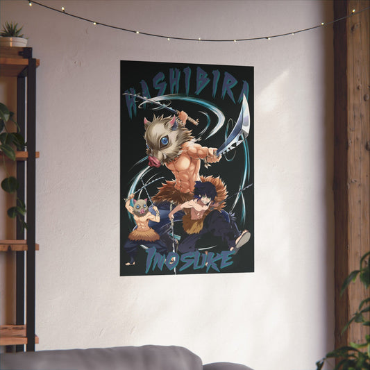 Inosuke Hashibira Poster | Demon Slayer Matte Wall Art