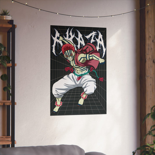 Akaza Poster | Upper Rank Three Demon Slayer Wall Art