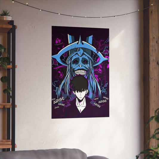 Sung Jinwoo Vs Statue Of God IV Matte Vertical Poster | Anime-Inspired Wall Art | Shadow Monarch Manga Room Decor Print