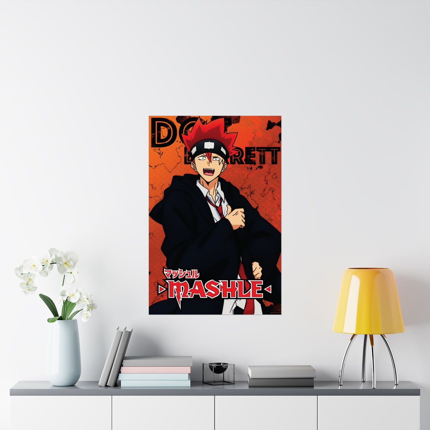 Dot Barrett Poster | Anime-Inspired Wall Art | Fire Mage Decor | Otaku Manga Print | Shonen Anime Poster