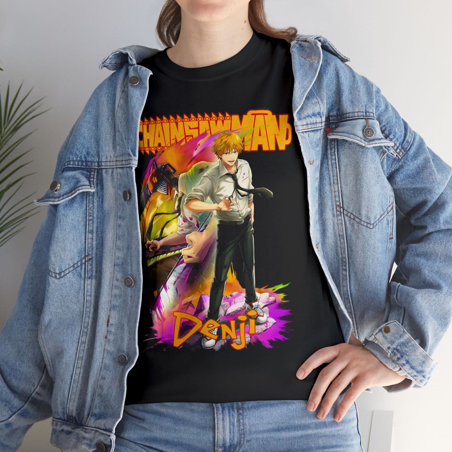 Chainsaw Devil Denji Unisex Heavy Cotton T-Shirt | Anime-Inspired Streetwear Tee
