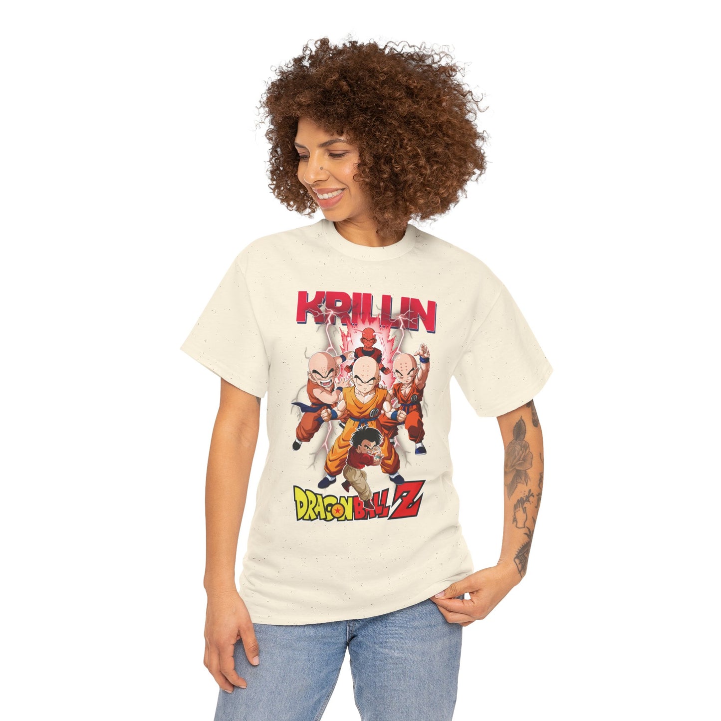 Krillin “Earth’s Strongest” Unisex Heavy Cotton T-Shirt | Dragon Ball Z Streetwear Tee