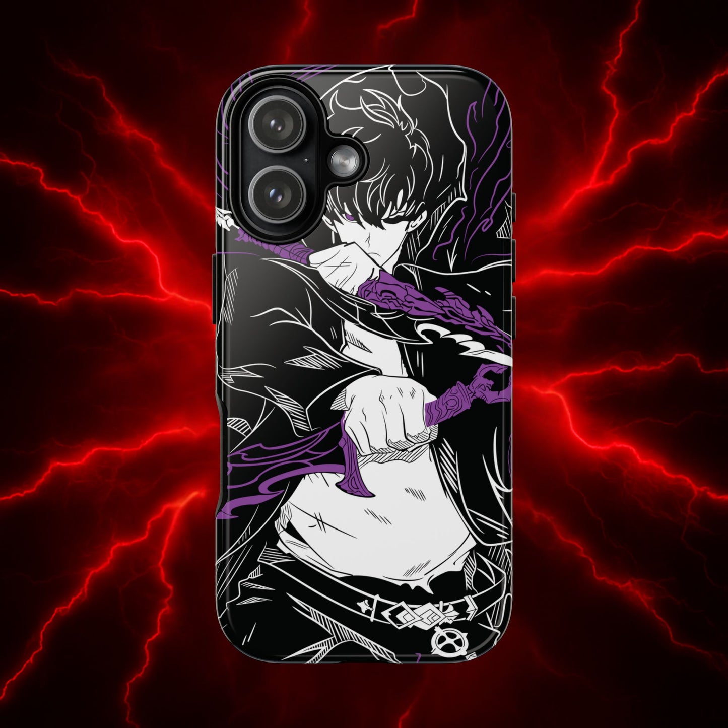 Sung Jinwoo Twin Daggers Double Layered Phone Case | Shadow Assassin Anime-Inspired Protective Case for iPhone & Samsung