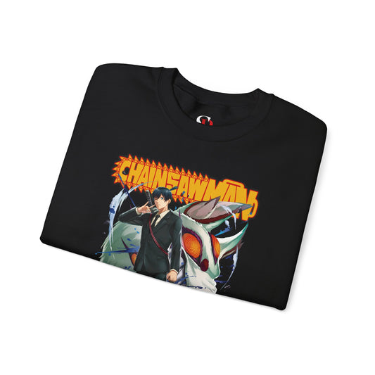 Aki x Fox Devil Unisex Heavy Blend Crewneck Sweatshirt | Chainsaw Man Anime Streetwear