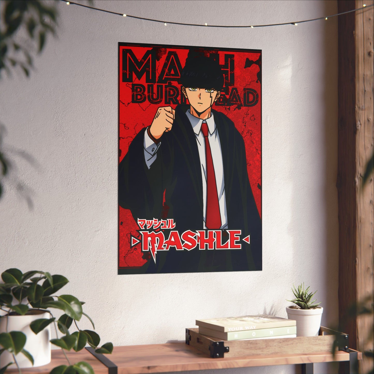 Mash Burnedead Poster | Anime-Inspired Wall Art | Muscle Mage Decor | Otaku Manga Print | Shonen Anime Poster