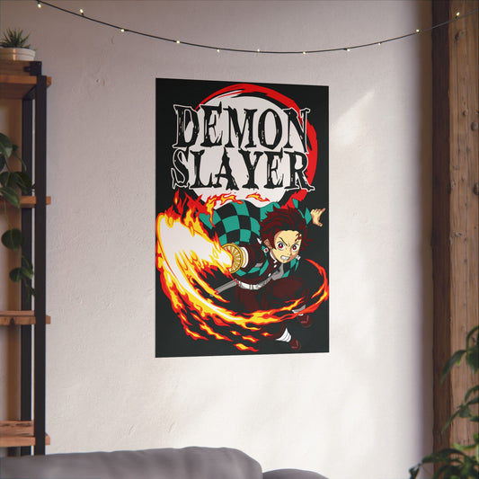 Tanjiro Kamado Sun Breathing Anime Poster | Anime-Inspired Matte Wall Art | Manga Hero Decor