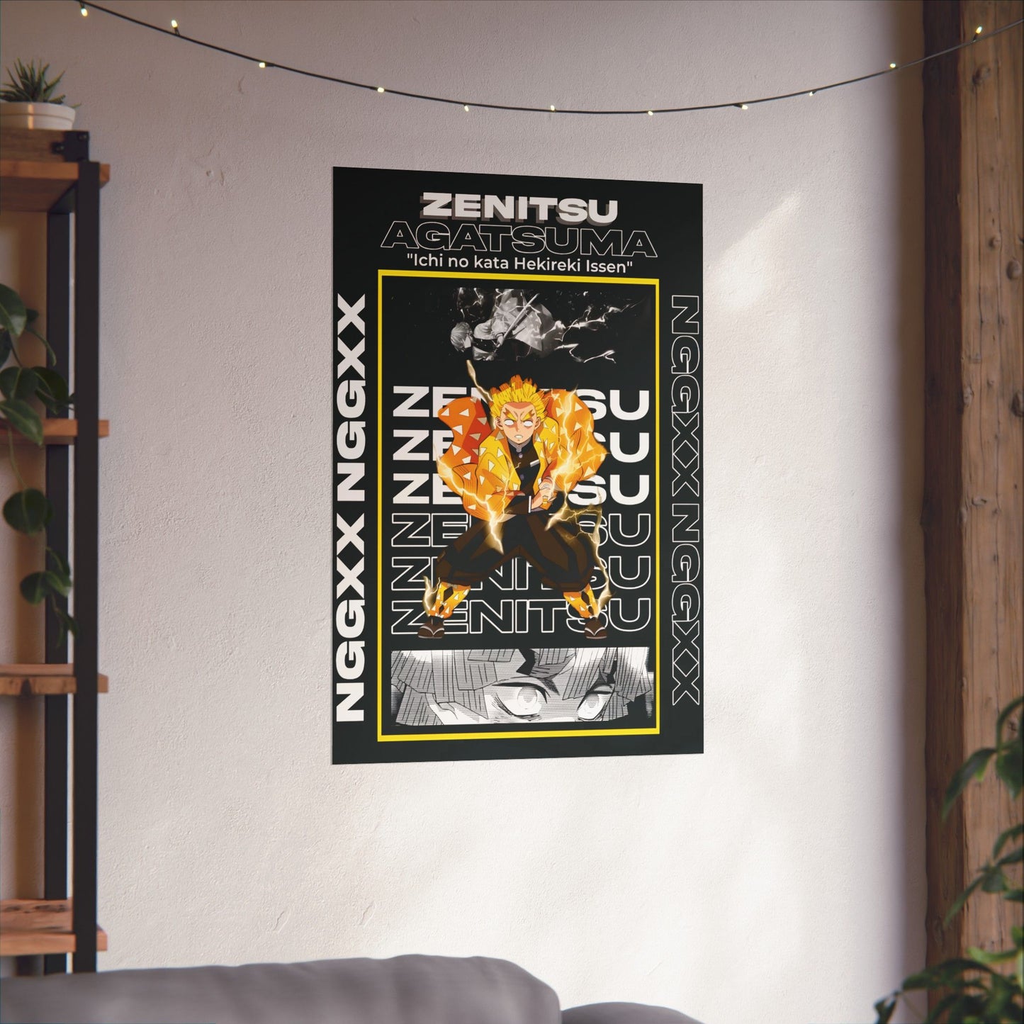 Zenitsu Agatsuma Poster Anime-Inspired Wall Art – Thunder Breathing First Form Anime Print | Manga Decor | Matte Anime Poster Gift