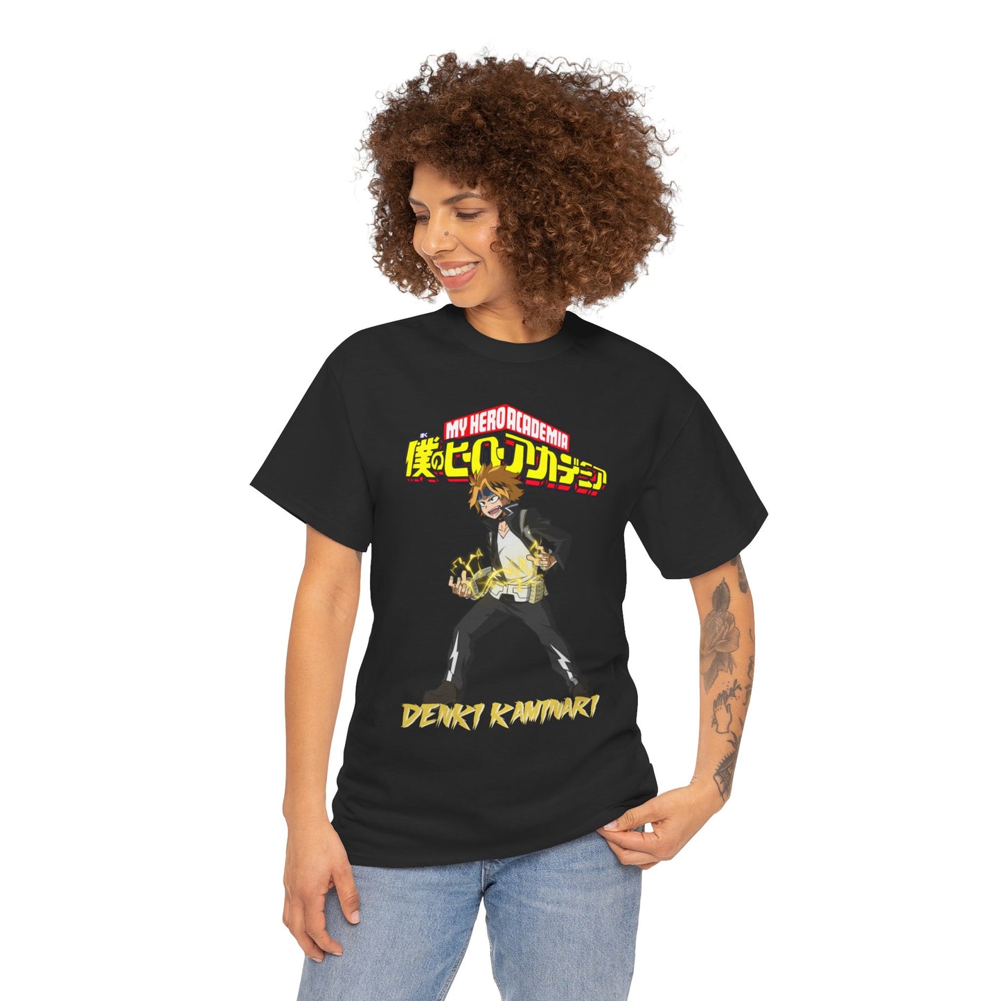 Denki Kaminari T-Shirt | Anime-Inspired Graphic Shirt | Electric Hero Streetwear Tee | Otaku Manga Graphic Unisex T-Shirt