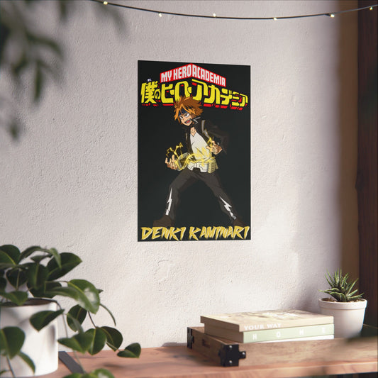 Denki Kaminari Poster | Anime-Inspired Wall Art | Electric Hero Decor | Otaku Room Manga Print