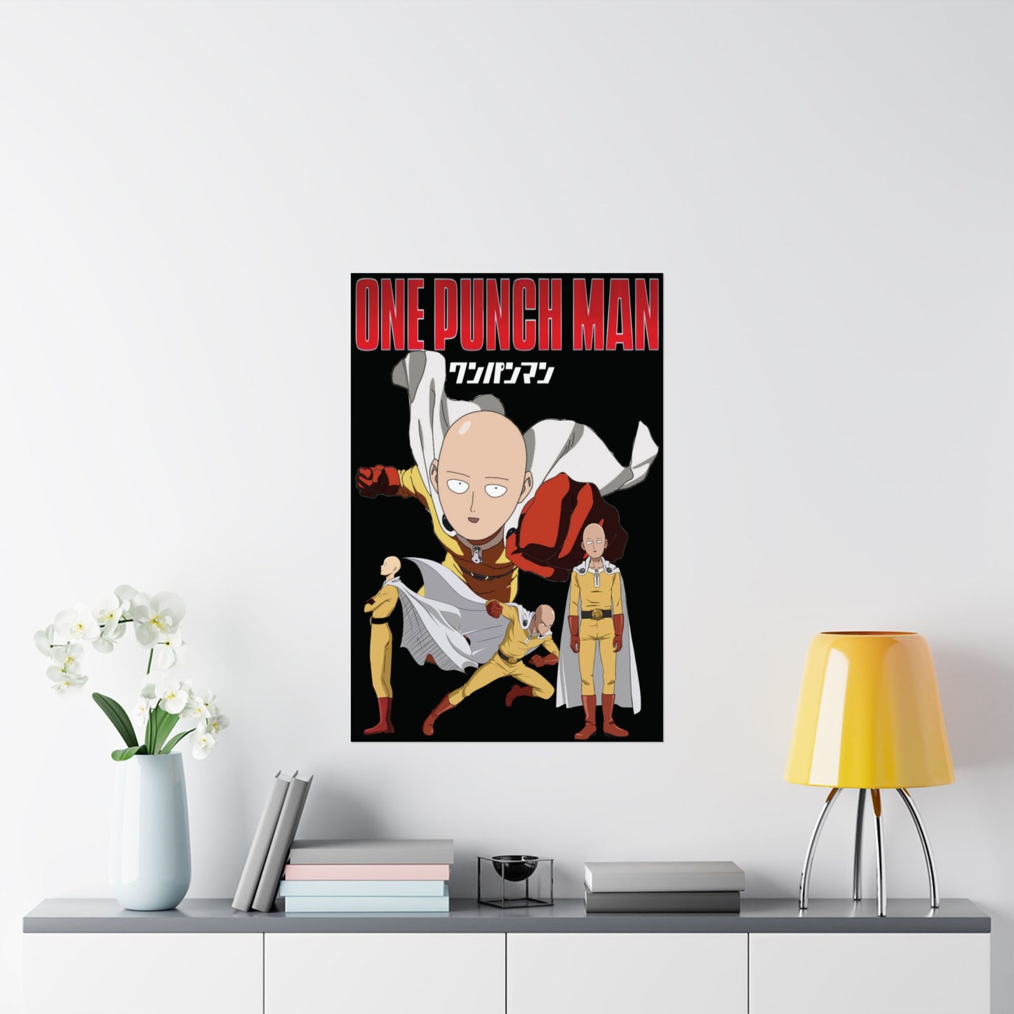 Saitama Anime Poster | Anime-Inspired Matte Vertical Wall Art | Manga Hero Decor