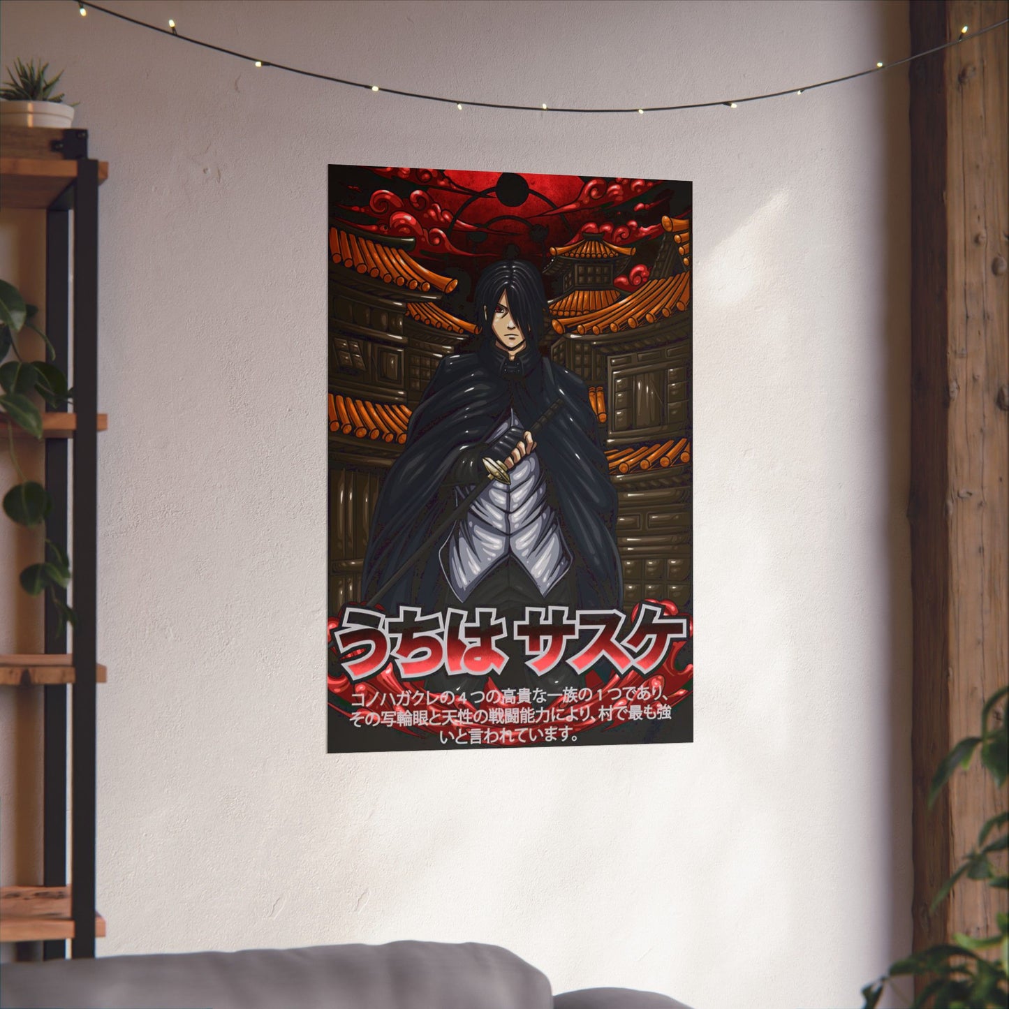 Sasuke Uchiha Infinite Tsukuyomi Matte Poster | Anime-Inspired Wall Art | Mangekyo Sharingan Uchiha Decor | Otaku Manga Wall Print