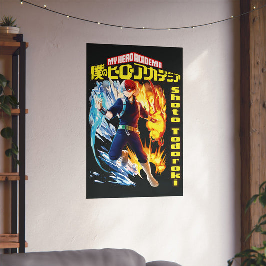 Shoto Todoroki II Vertical Matte Poster | Anime-Inspired Wall Art