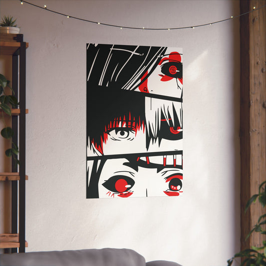 Tokyo Ghoul Crimson Gaze Matte Vertical Poster | Ken Kaneki Anime-Inspired Wall Art