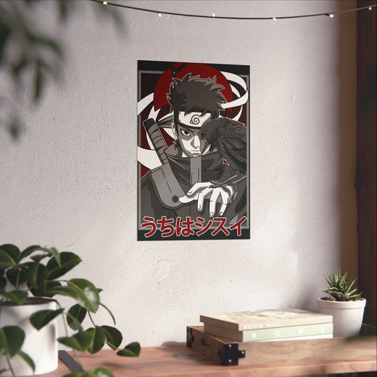 Shisui Uchiha Kotoamatsukami Matte Poster | Anime-Inspired Wall Art | Mangekyo Sharingan Uchiha Decor | Otaku Manga Wall Print