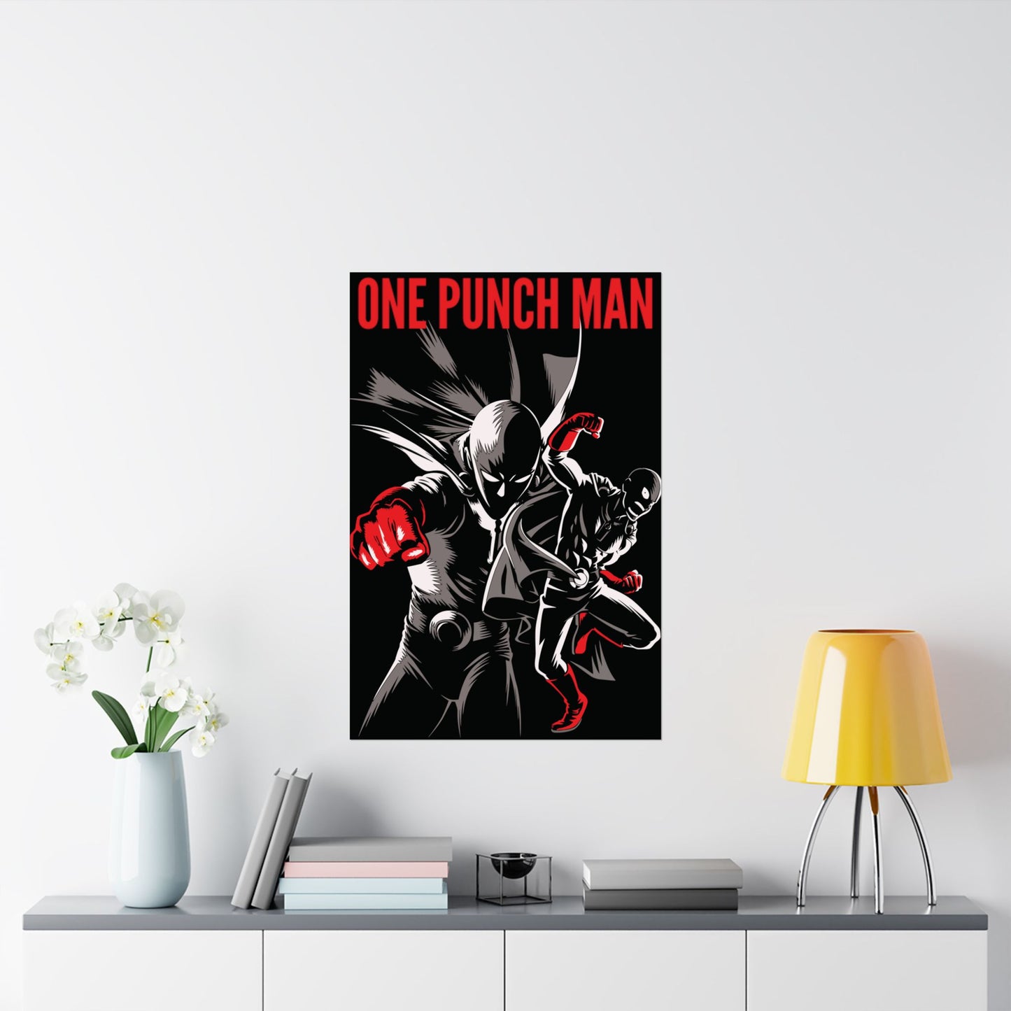 Saitama Serious Punch Anime Poster | Anime-Inspired Matte Wall Art | Manga Action Decor