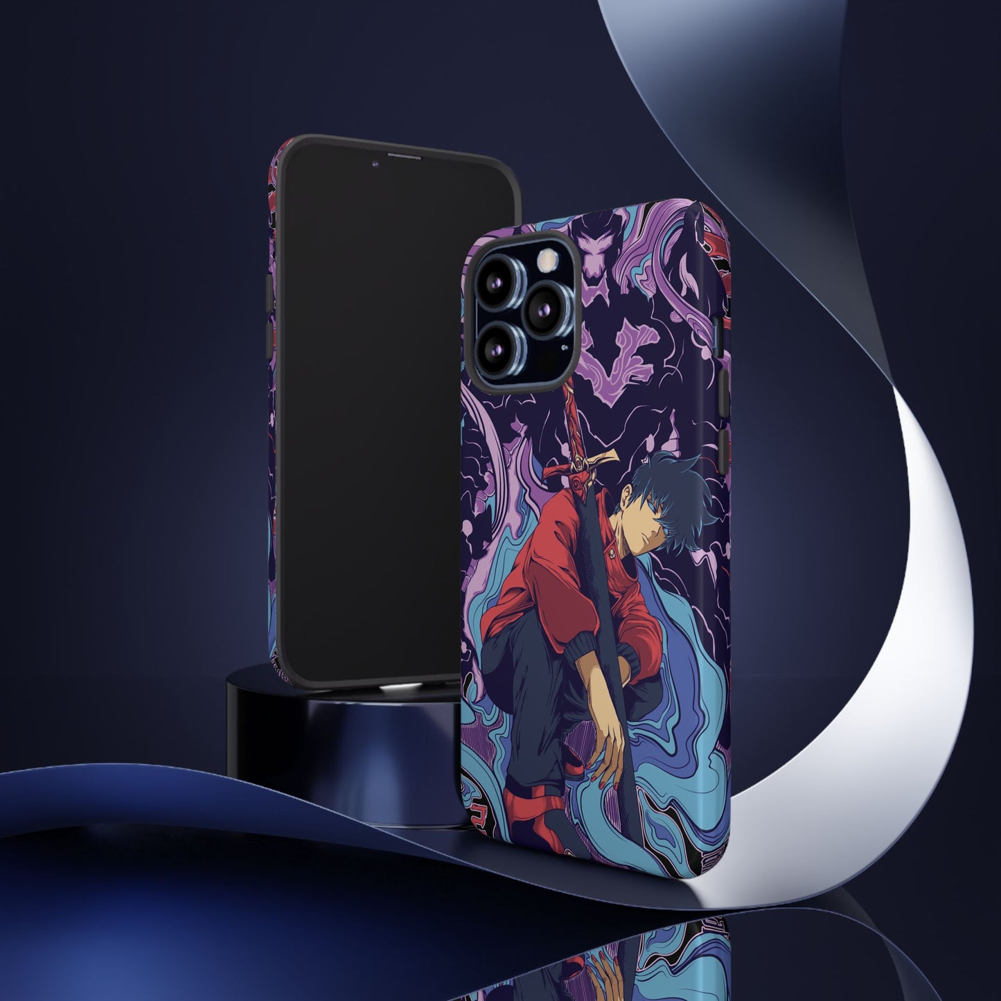 Sung Drip-Woo Double Layered Phone Case | Shadow Monarch Anime-Inspired Protective Case for iPhone & Samsung | Funny Anime Phone Cover
