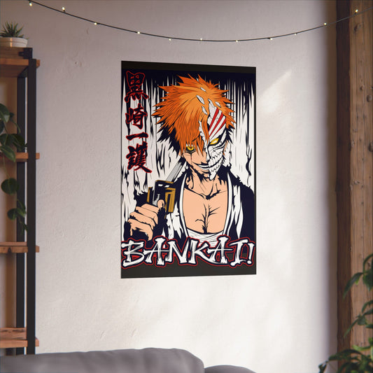 Ichigo Hollow Bankai Matte Vertical Poster | Bleach Anime Wall Art