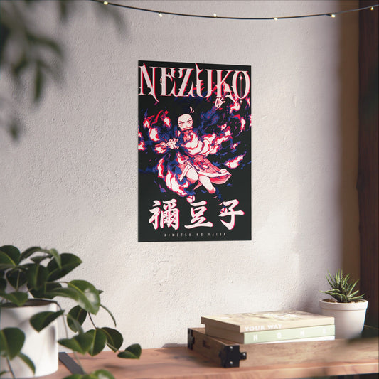 Nezuko Exploding Blood Anime Poster | Anime-Inspired Wall Art | Villain Manga Decor