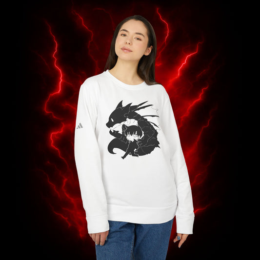Chibi Jinwoo & Jima Adidas Unisex Fleece Crewneck Sweatshirt