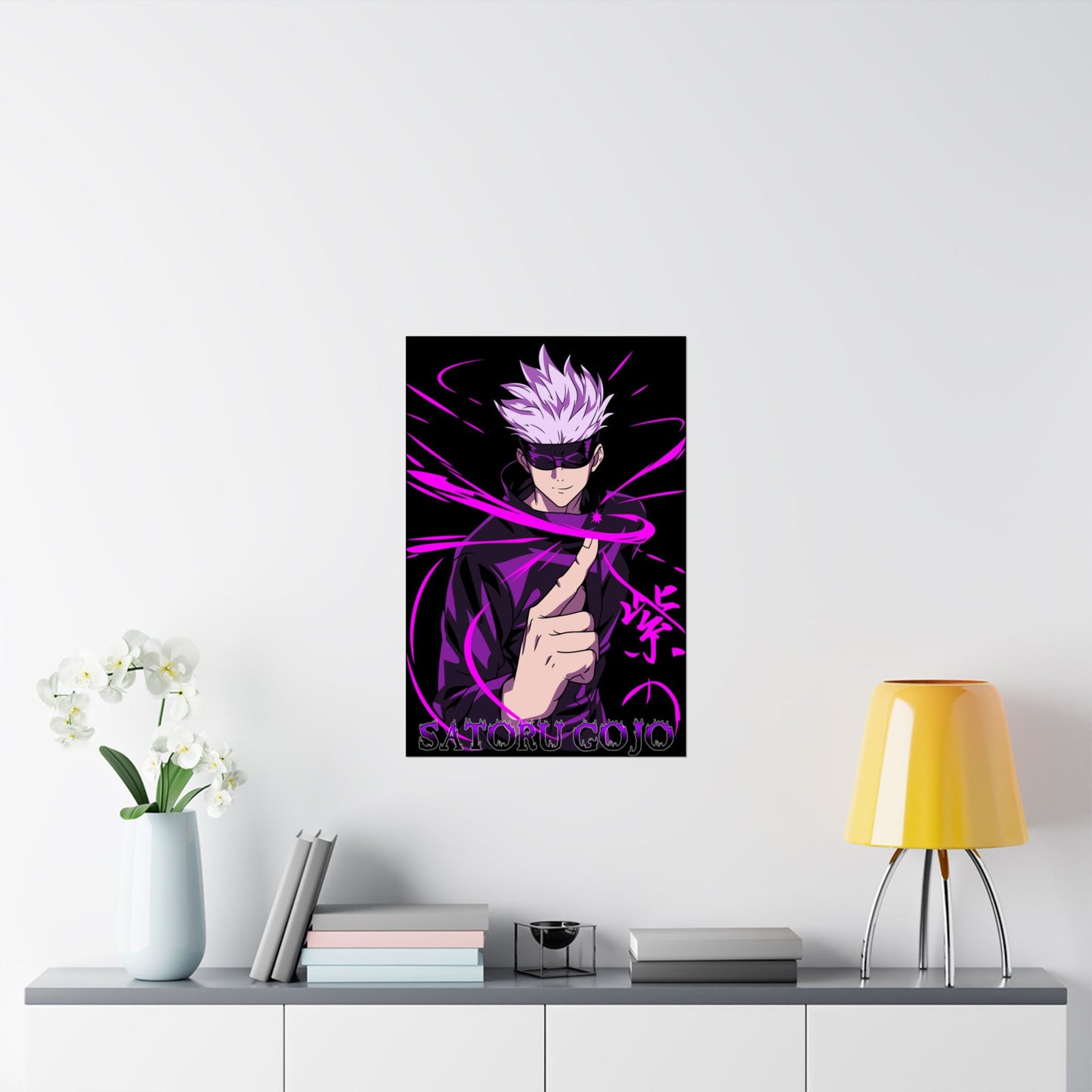 Satoru Gojo Hollow Technique Purple Matte Poster | Anime-Inspired Wall Art | Gojo Anime Decor | Anime Sorcerer Artwork