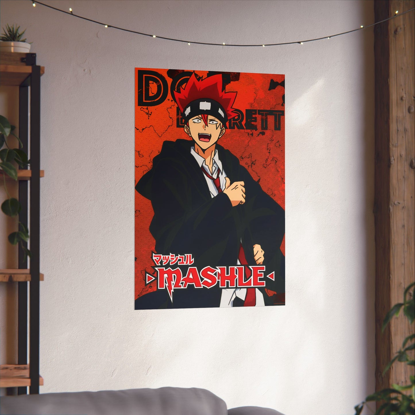 Dot Barrett Poster | Anime-Inspired Wall Art | Fire Mage Decor | Otaku Manga Print | Shonen Anime Poster