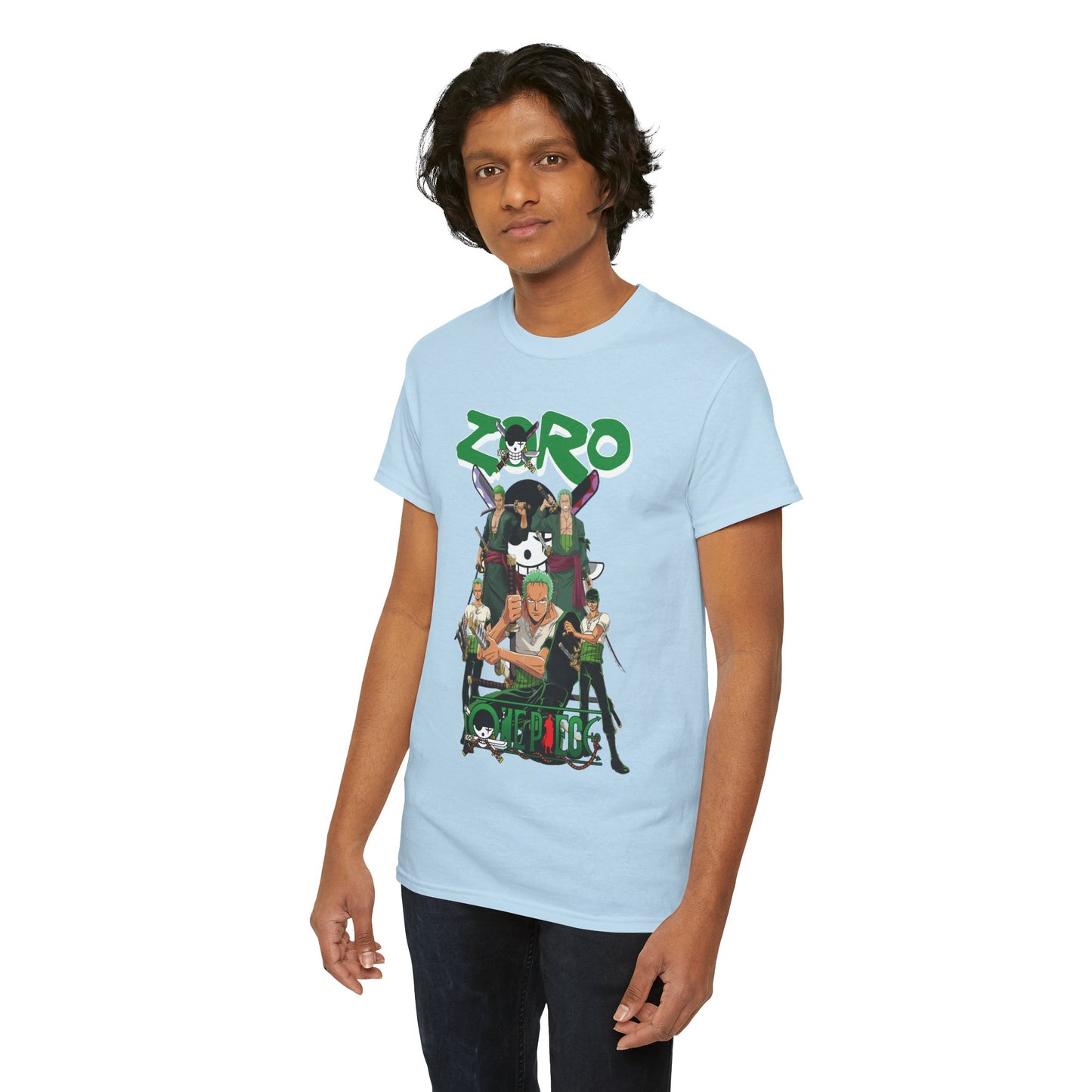 Zoro Unisex Heavy Cotton T-Shirt | One Piece Swordsman Anime Streetwear Tee