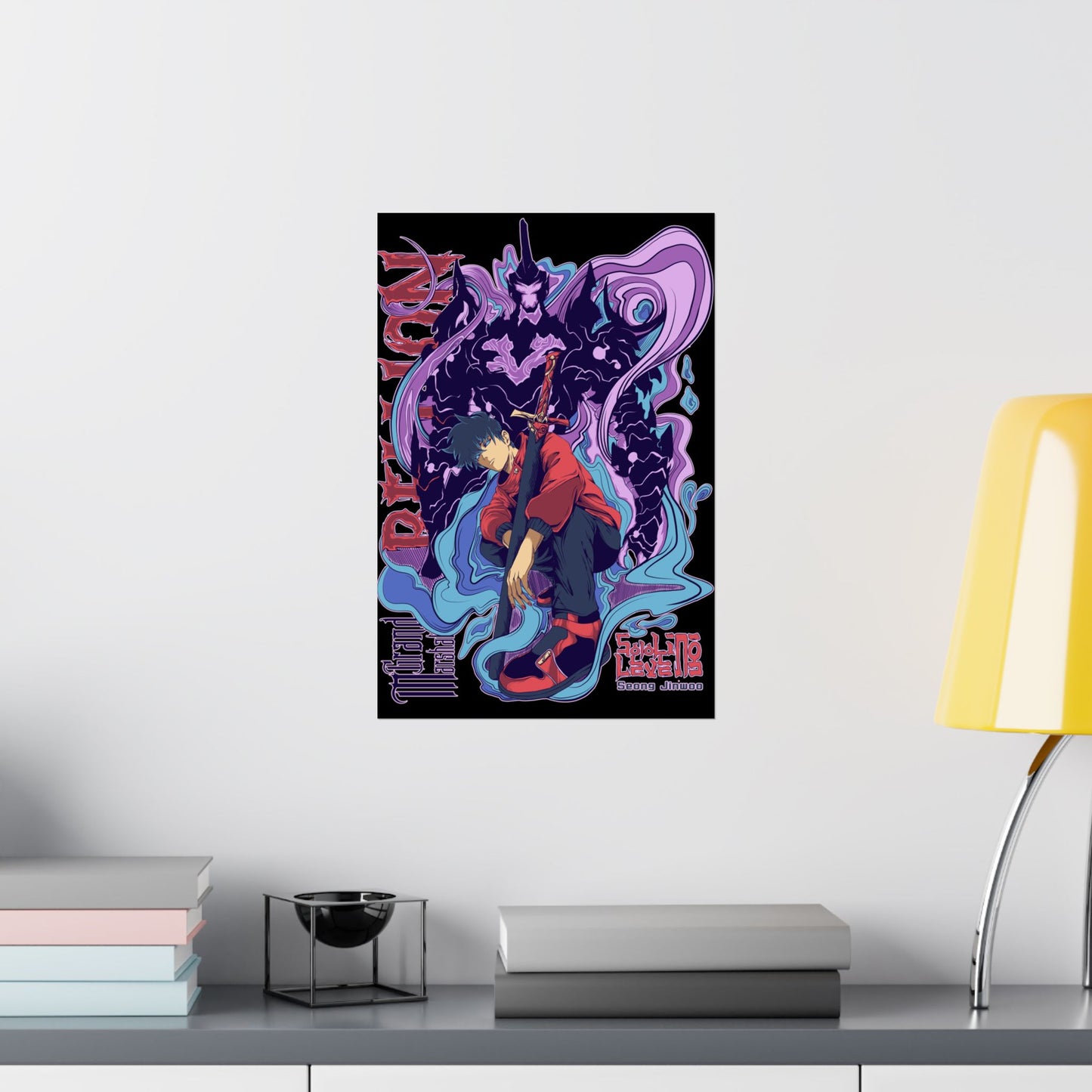 Sung Drip-Woo Matte Vertical Poster | Shadow Monarch Anime-Inspired Wall Art | Funny Anime Meme Print
