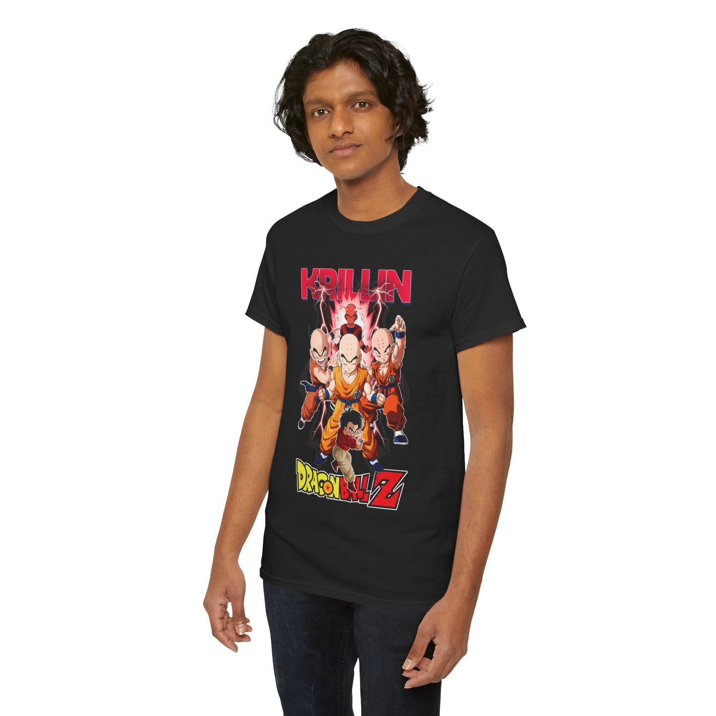 Krillin “Earth’s Strongest” Unisex Heavy Cotton T-Shirt | Dragon Ball Z Streetwear Tee