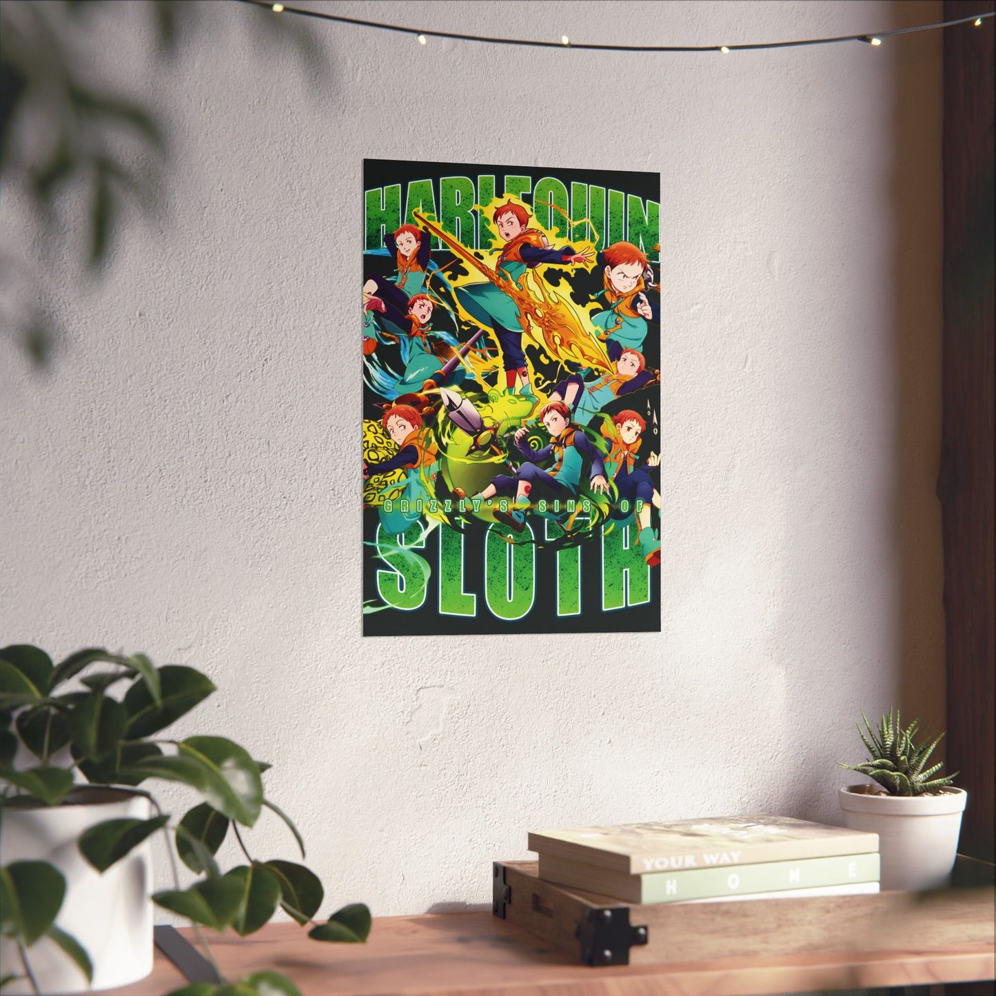 Harlequin King Poster | Anime-Inspired Wall Art | Grizzly Sin of Sloth Decor | Otaku Manga Print | Shonen Anime Poster