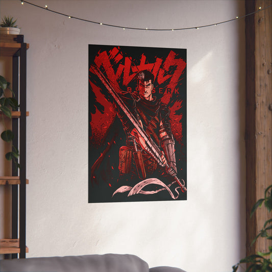 Guts Eclipse Rage Matte Vertical Poster | Berserk Anime Wall Art