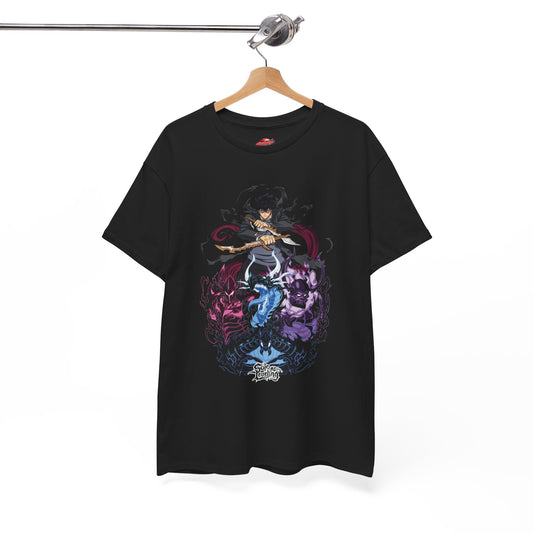 Sung Jinwoo’s Elite Shadows Unisex Heavy Cotton T-Shirt | Anime-Inspired Streetwear Graphic Tee | Shadow Monarch Shirt