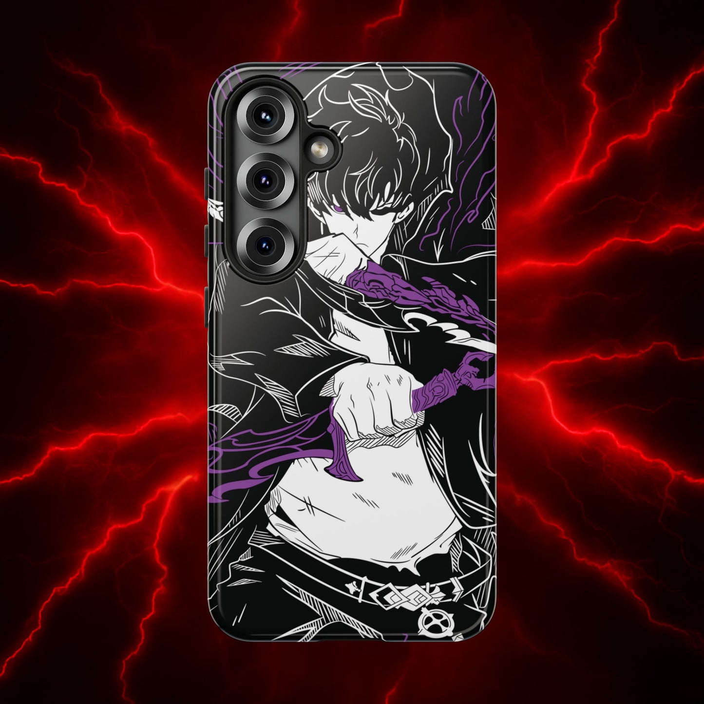Sung Jinwoo Twin Daggers Double Layered Phone Case | Shadow Assassin Anime-Inspired Protective Case for iPhone & Samsung