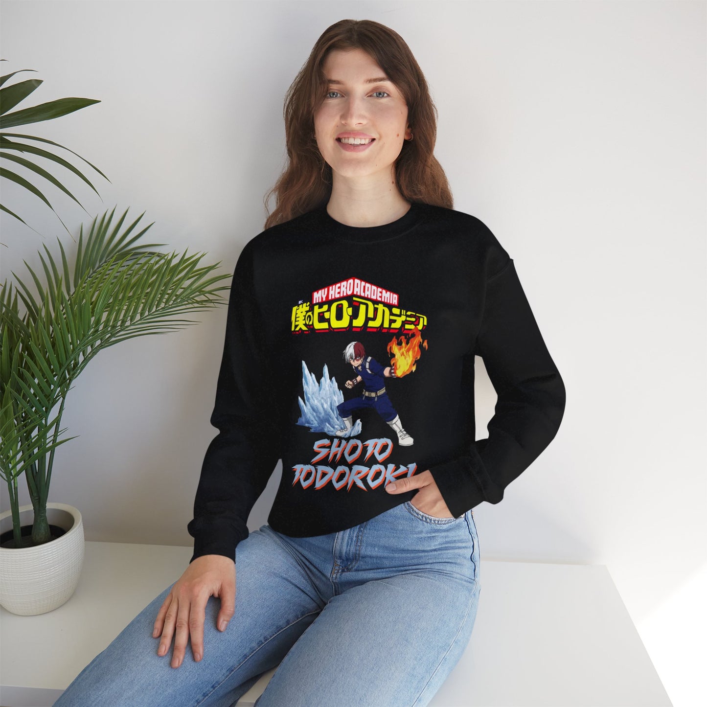 Shoto Todoroki Unisex Heavy Blend Crewneck Sweatshirt | Anime-Inspired Streetwear Pullover