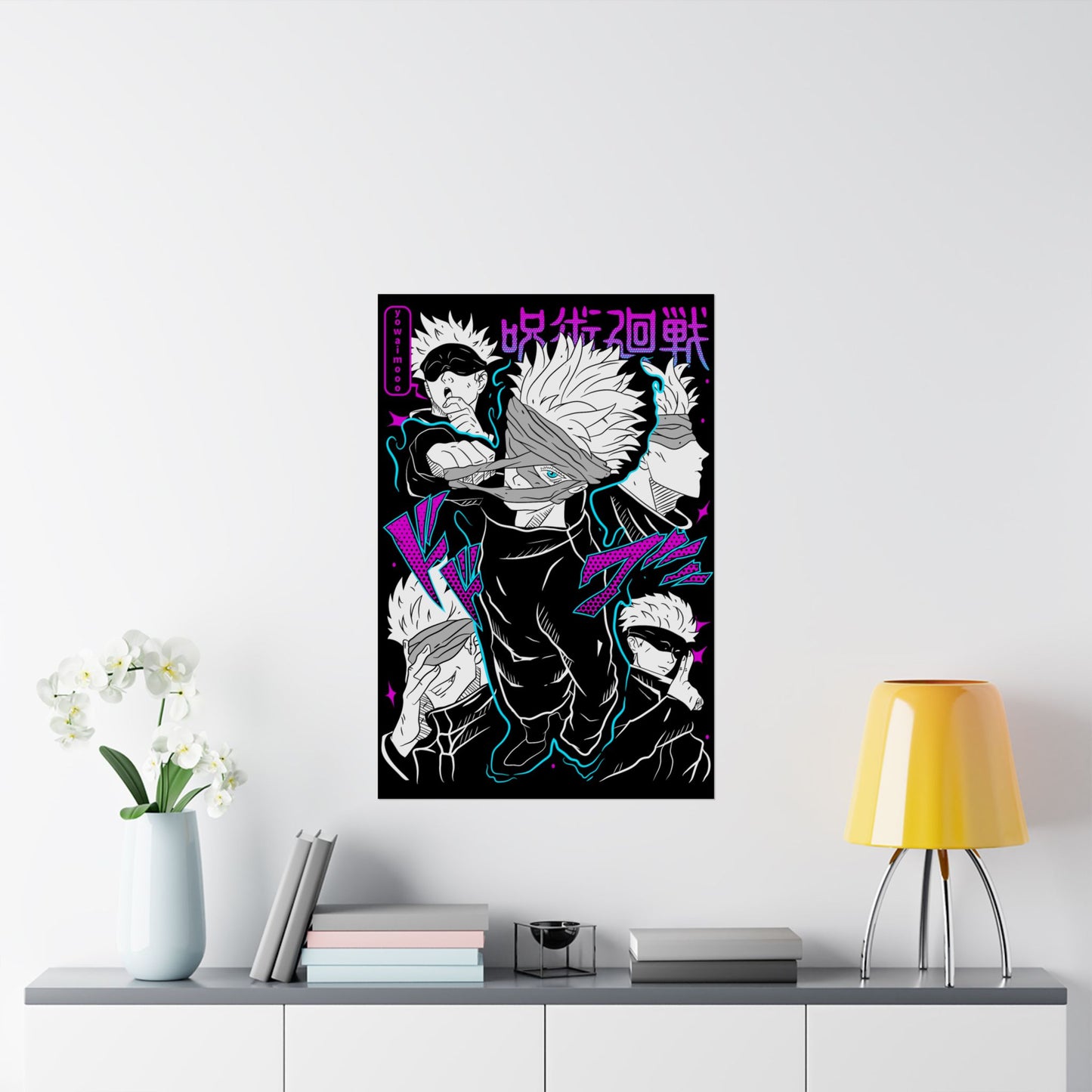 Satoru Gojo Six Eyes Matte Poster | Anime-Inspired Wall Art | Strongest Sorcerer Anime Decor | Gojo Artwork
