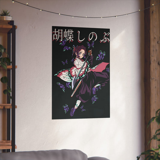 Shinobu Kocho Butterfly Dance Poster | Anime-Inspired Matte Wall Art