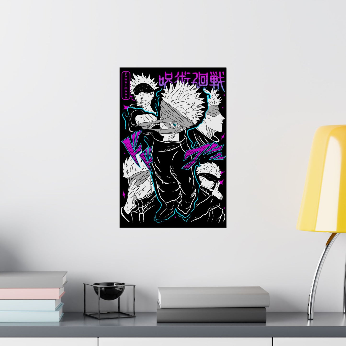 Satoru Gojo Six Eyes Matte Poster | Anime-Inspired Wall Art | Strongest Sorcerer Anime Decor | Gojo Artwork
