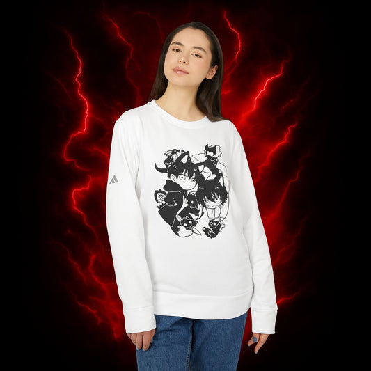 Chibi Shadow Legion Adidas Unisex Fleece Crewneck Sweatshirt