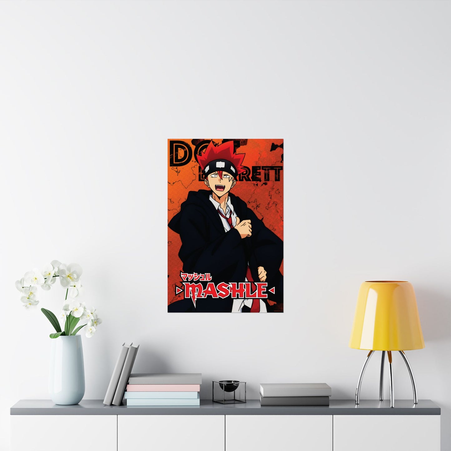 Dot Barrett Poster | Anime-Inspired Wall Art | Fire Mage Decor | Otaku Manga Print | Shonen Anime Poster