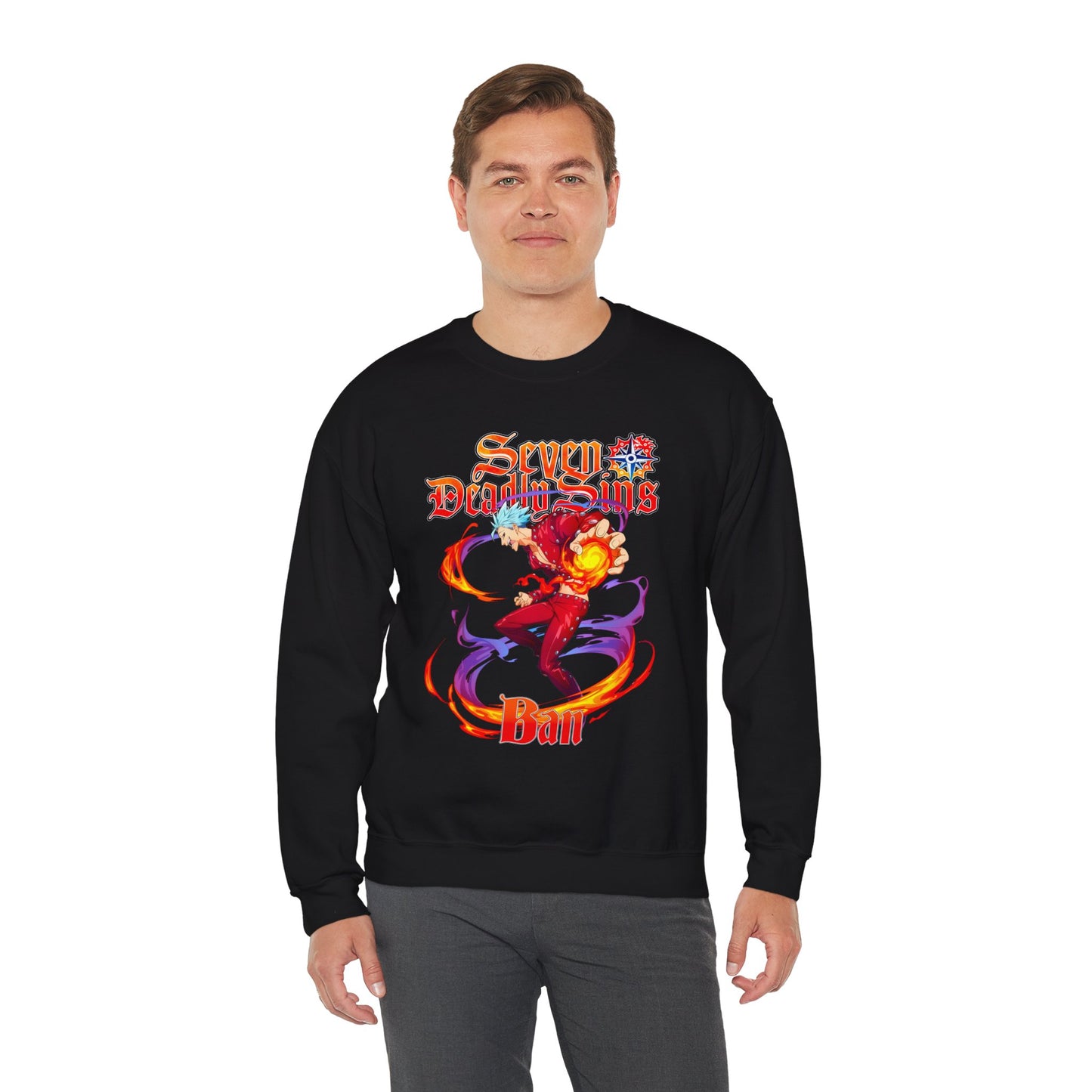 Fox Sin of Greed Ban Crewneck Sweatshirt | Anime-Inspired Streetwear Graphic Sweater | Manga Graphic Pullover