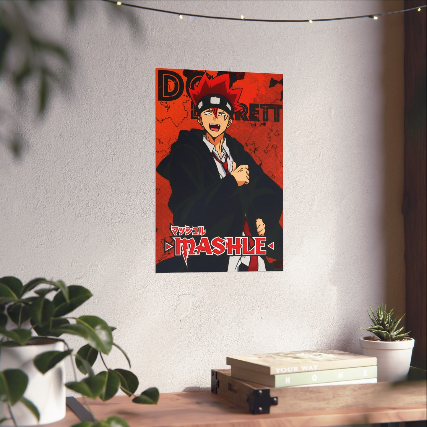 Dot Barrett Poster | Anime-Inspired Wall Art | Fire Mage Decor | Otaku Manga Print | Shonen Anime Poster